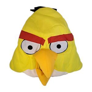 Angry Birds Halloween Costume Adult Large Mask Yellow Bird Plush Face Headpiece